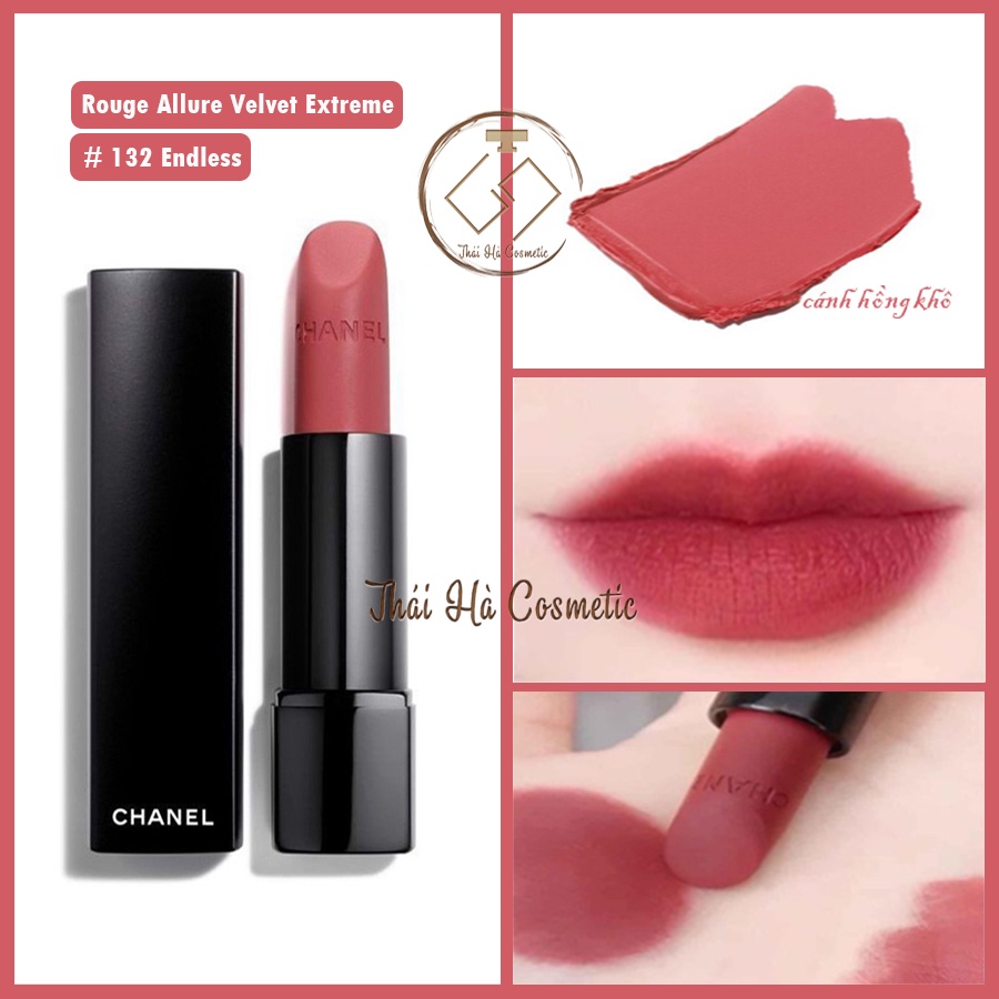 Son lì Chanel màu cánh hoa hồng khô số 132 - Rouge Allure Velvet Extreme Lipstick No.132 Endless