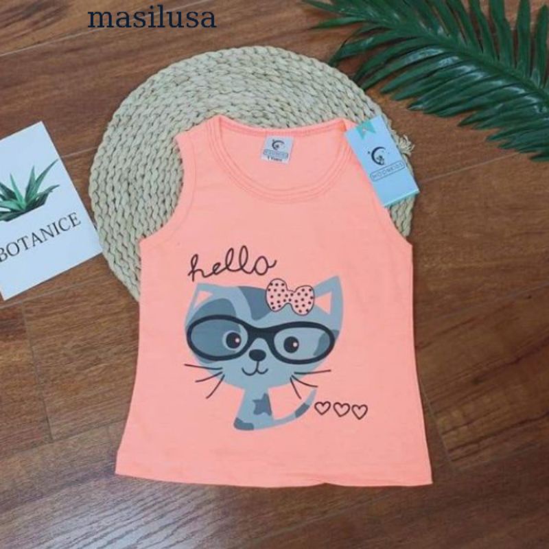 Áo Thun Ba Lỗ Cotton Hở Nách Cho Bé Gái, Dễ Chịu, Thoáng Mát Mùa Hè