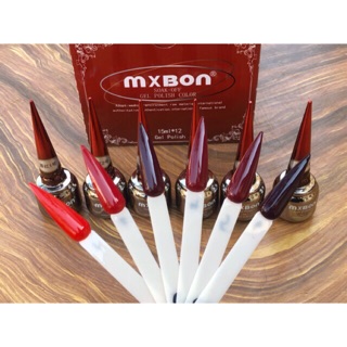 Sơn gel đỏ mxbon sét 6 chai lên màu đẹp