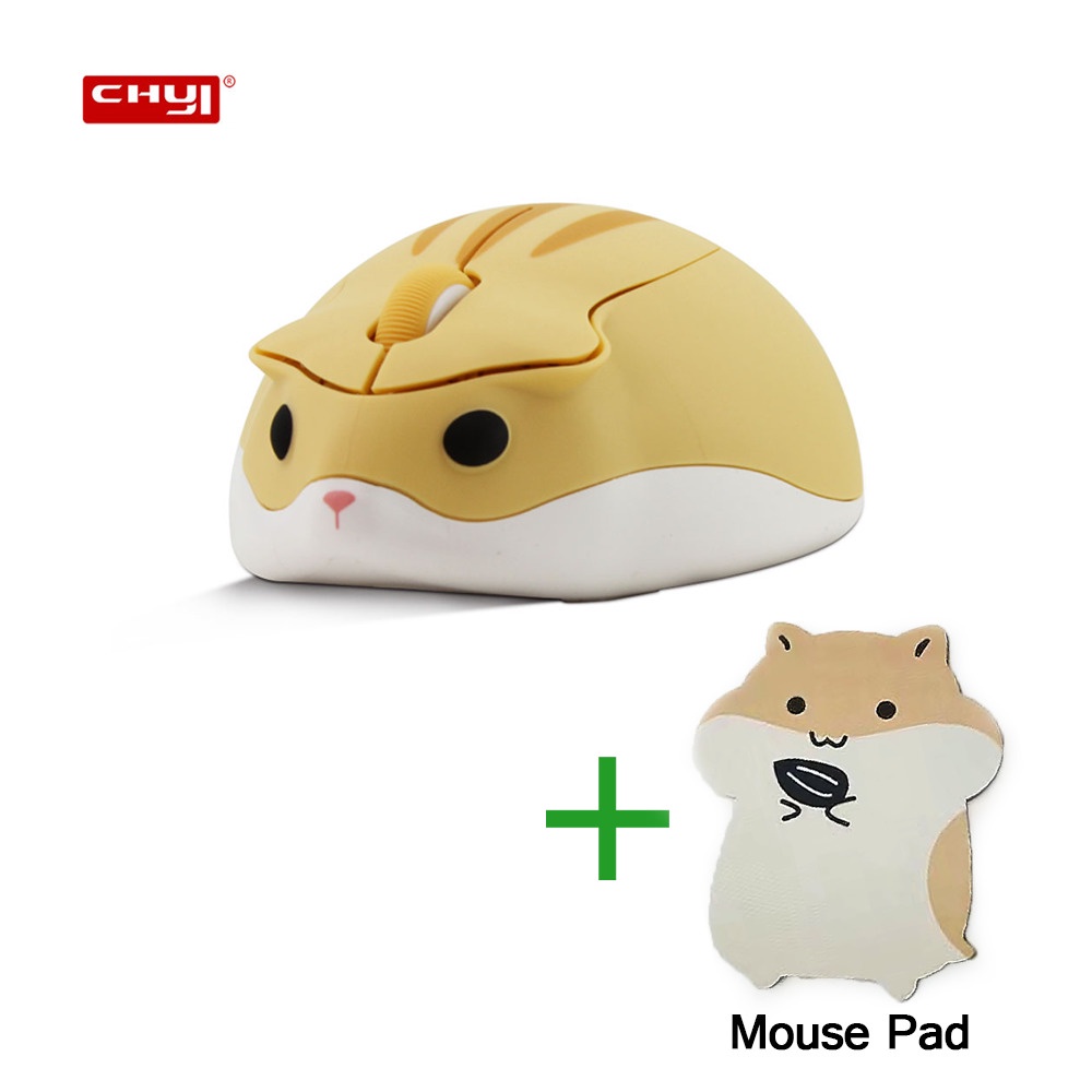 Combo Chuột Hamster 3D 1600 DPI 2.4GHz Không Dây Họa Tiết Hoạt Hình Dễ Thương Cho Laptop/Máy Tính | BigBuy360 - bigbuy360.vn