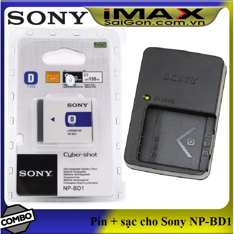 Bộ 1 pin 1 sạc máy ảnh cho Sony NP-BD1