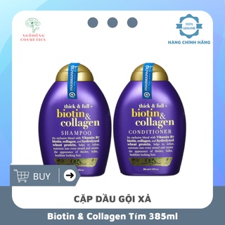 Dầu gội cặp biotin & collagen tím cặp dầu gội dầu xả phục hồi tóc, ngăn rụng tóc