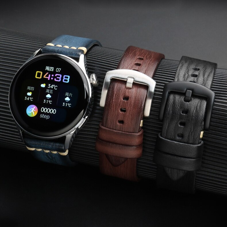 Dây đeo đồng hồ da thật 20mm 22mm 24mm dành cho Huawei Watch GT 3 2/2e/3 pro