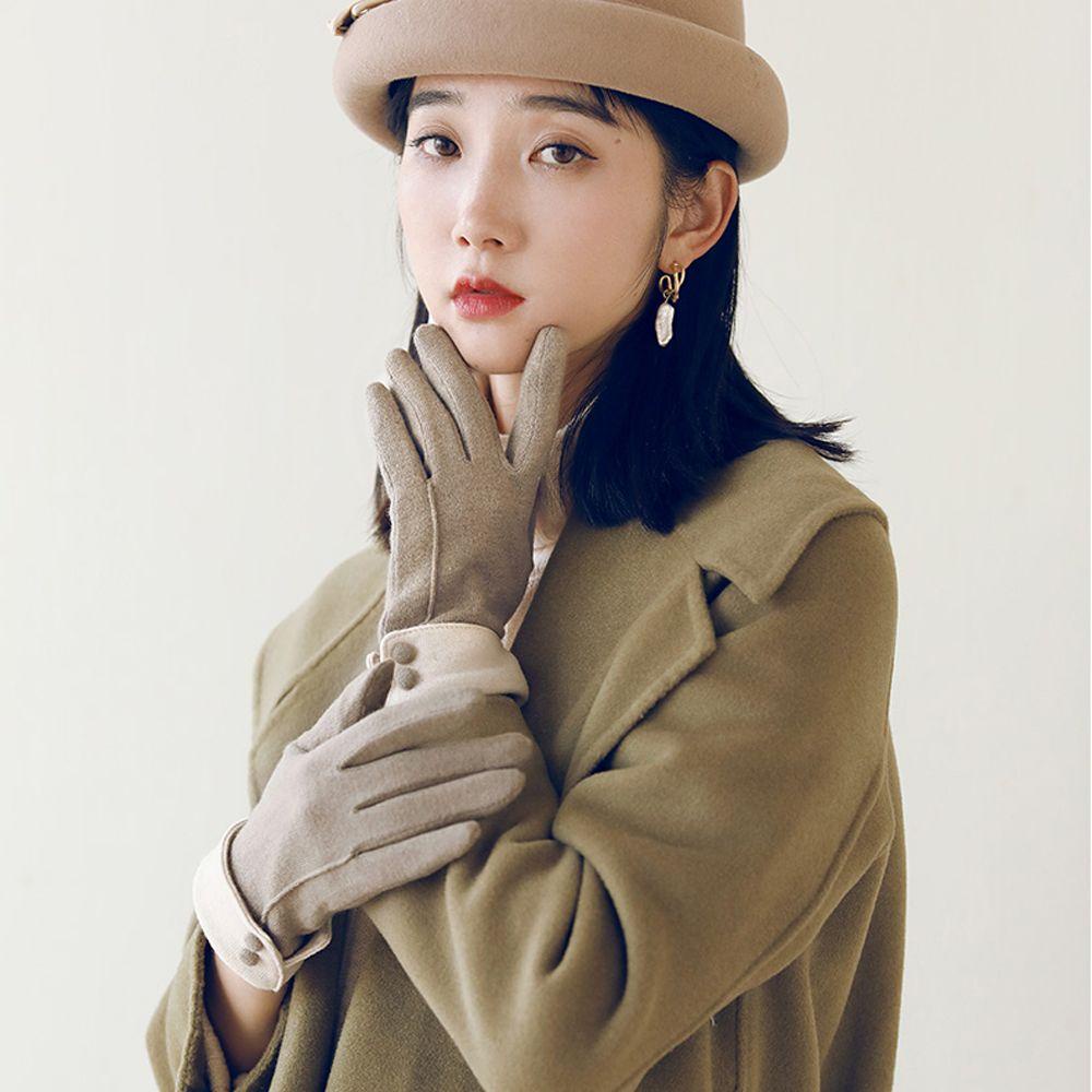 IVORY Găng Tay Nhung Giữ Ấm Thoáng Khí Thời Trang Nữ