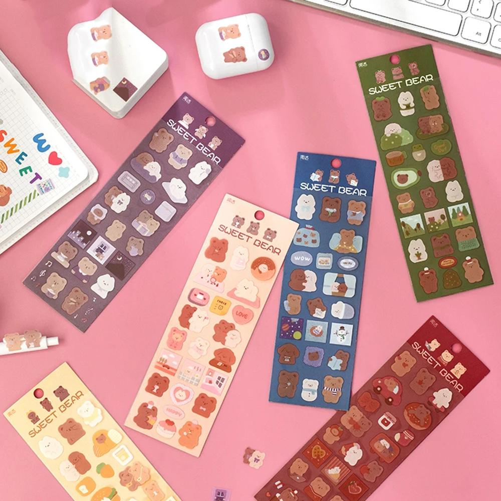 Nhãn Dán Trang Trí Sổ Tay / Nhật Ký Hình Gấu Hoạt Hình Dễ Thương