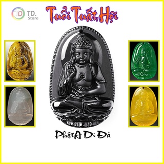 Mặt dây chuyền đá phong thủy Phật Bản Mệnh hộ mệnh cho 12 con giáp - Tặng dây đeo - Mặt dây chuyền bình an TD Store