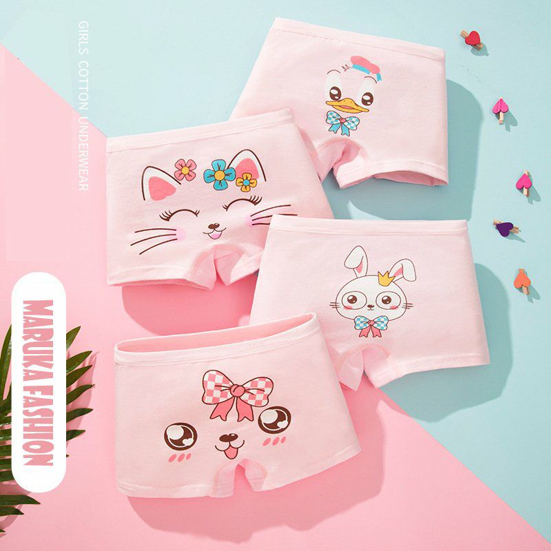 Set 4 quần lót cotton bé gái họa tiết mèo Mimi siêu xinh~MARUKA FASHION