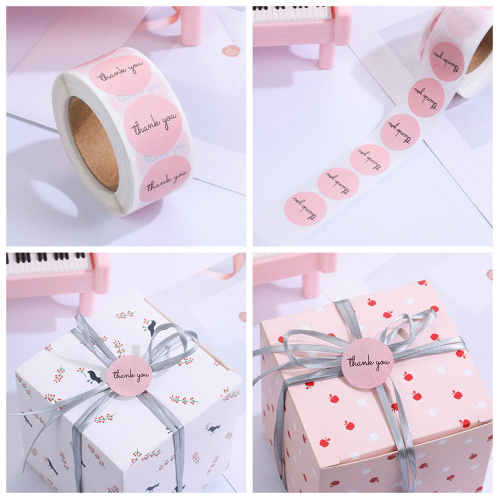 Set 500 Nhãn Dán In Chữ Thank You Đáng Yêu