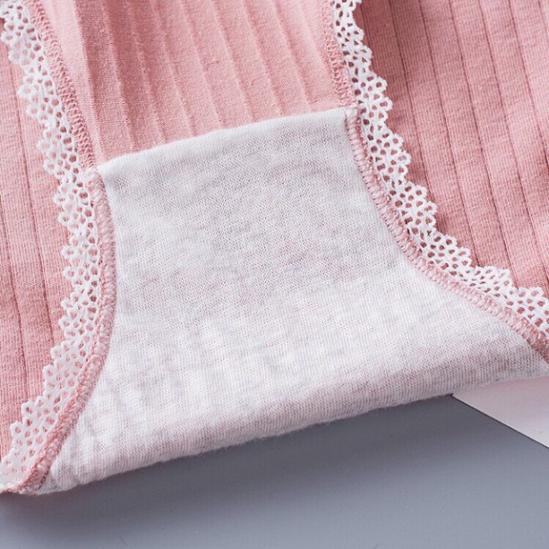 Quần Lót Nữ Cotton Viền Ren ,Quần Chip Gân Tăm Phối Nơ xuất Nhật Kháng Khuẩn An Toàn Sức Khỏe 5362 | BigBuy360 - bigbuy360.vn