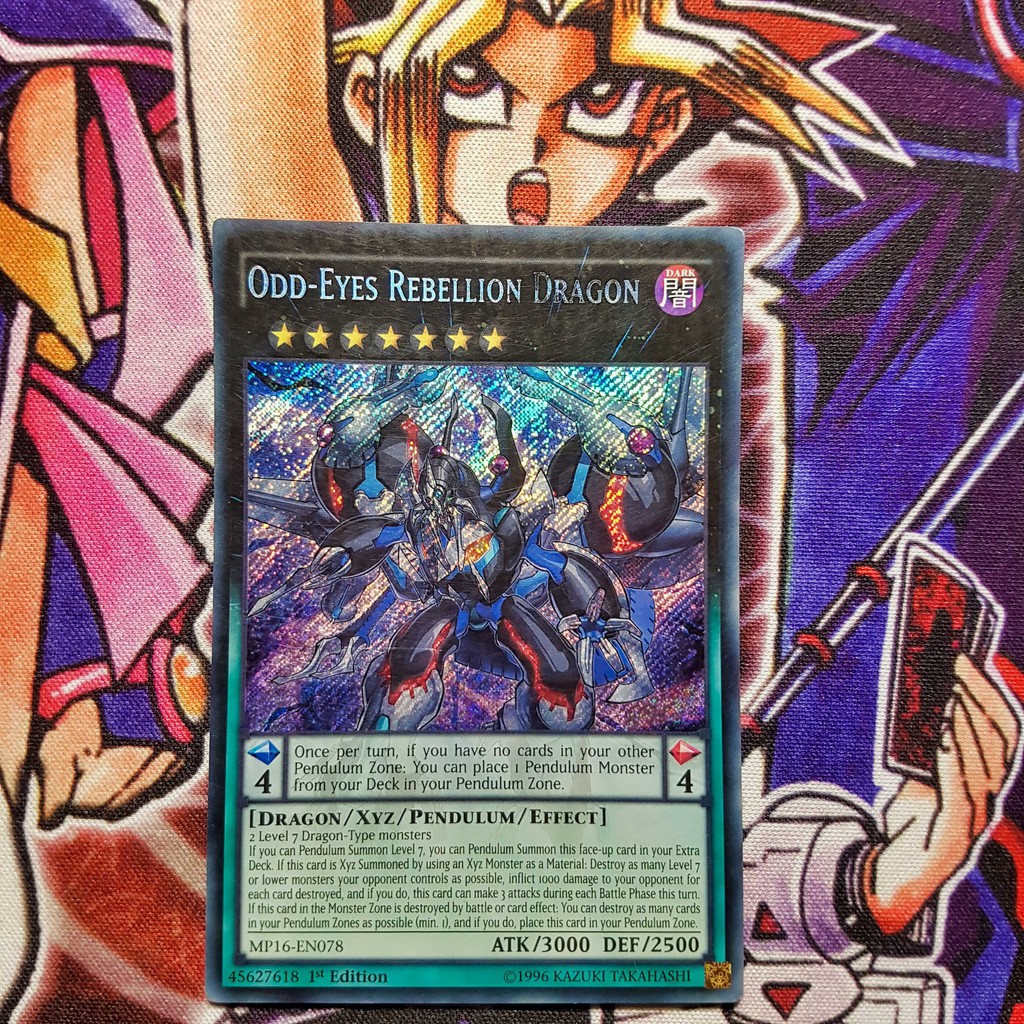 Thẻ bài Yugioh chính hãng | Odd-eyes Rebellion Dragon | MP16 Secret rare.
