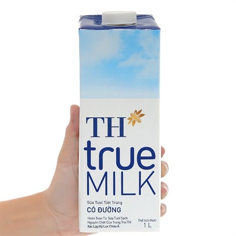 Thùng 12 hộp sữa tươi tiệt trùng có đường TH true MILK 1 lít