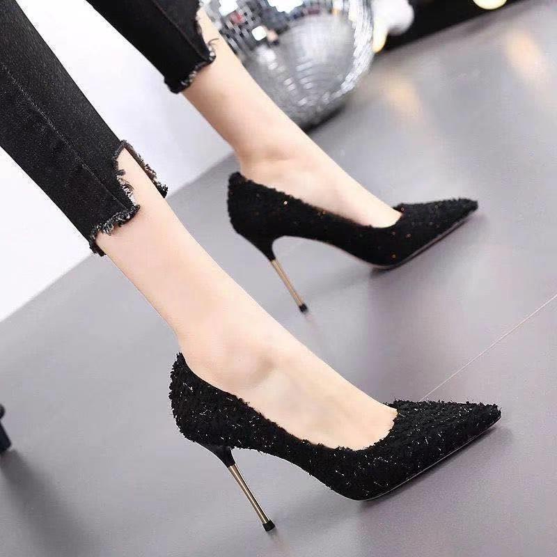 Đôi giày cao gót mũi nhọn thiết kế thời trang mùa thu dành cho nữ 2022