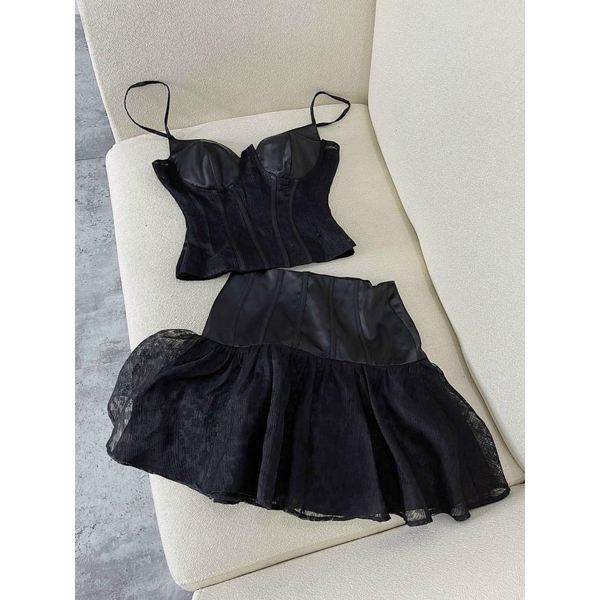 LINH CAVALI - Set áo 2s + chân váy phối lưới