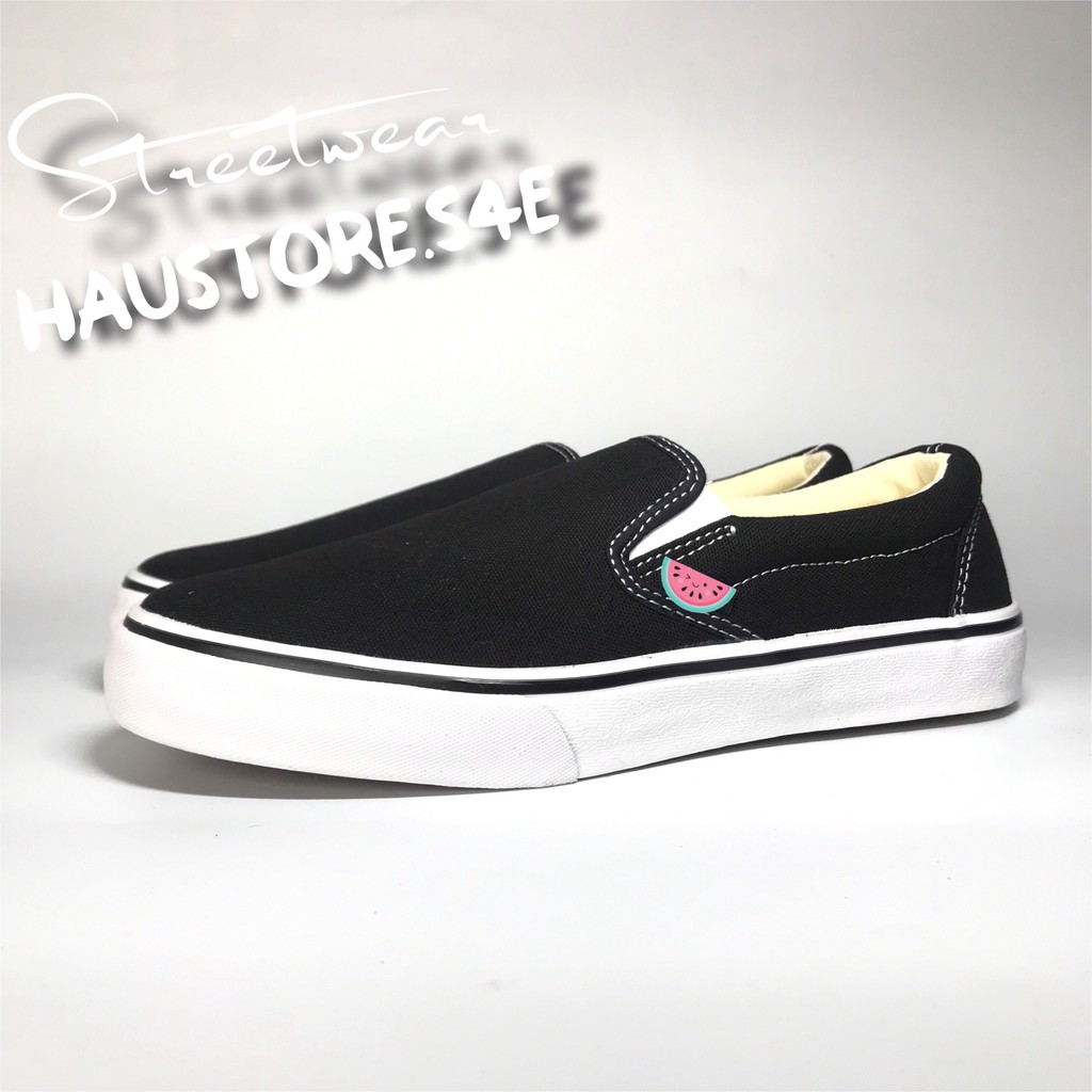 Giày V Slip On Lười Đen full Box,tag tặng Vớ |Ảnh thật,vidieo thật - Freeship|