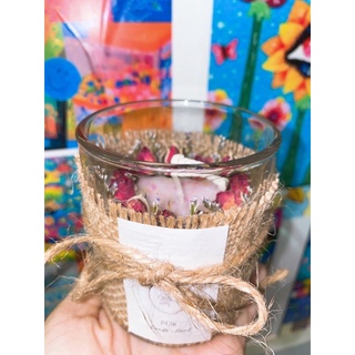 Cốc nến thơm handmade Nến thơm nghệ thuật Cốc 200gr decor hoa khô