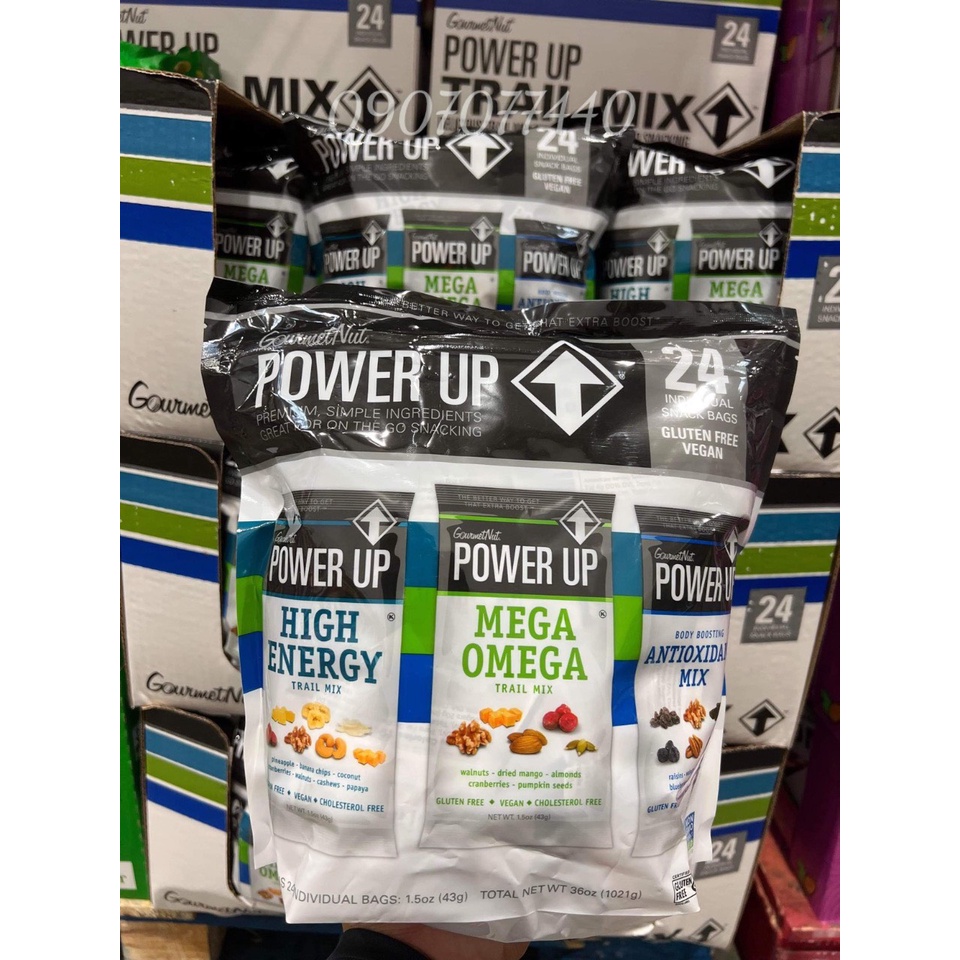 Hạt mix và trái cây sấy date 5/2023 Gourmetnut Power Up cung cấp dưỡng chất và vitamin - EDS Hàng Mỹ