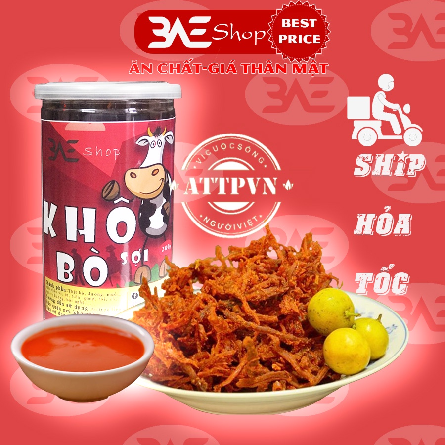 [Mã GROXUAN1 giảm 8% đơn 150K] Khô bò cay xé sợi loại 300g shop 3AE đồ ăn vặt ngon Hà Nội