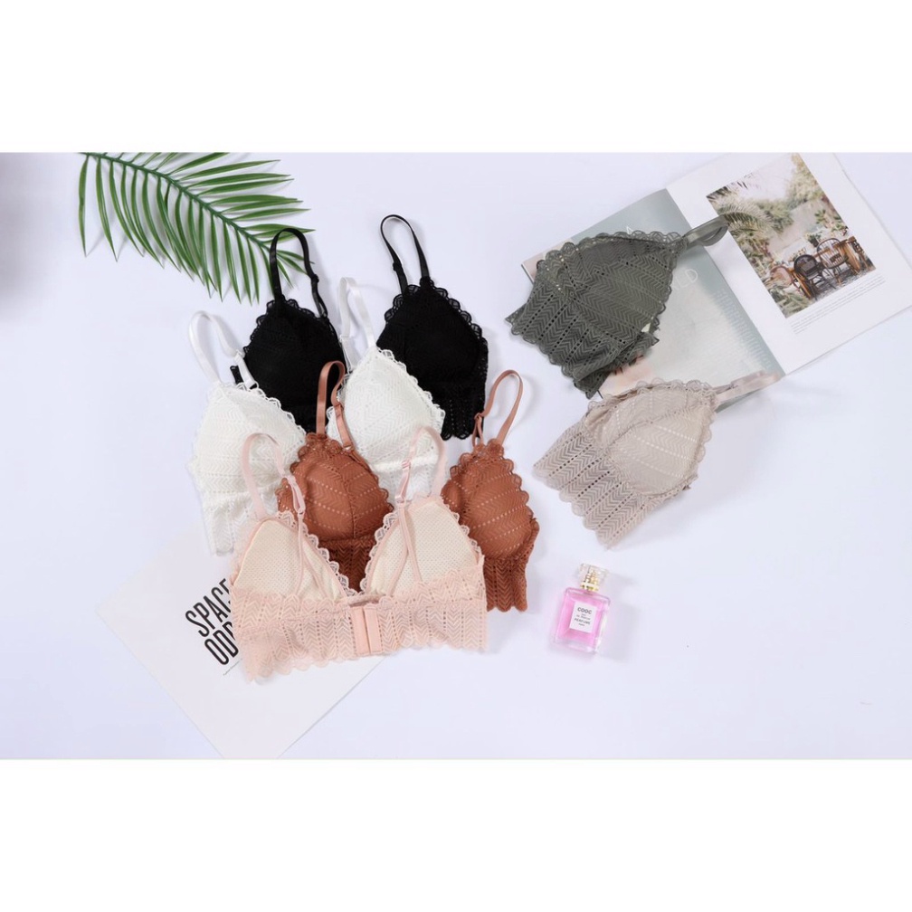 Áo lót ren,Bra ren có đệm không gọng cài sau sexy Freesz:40-58kg