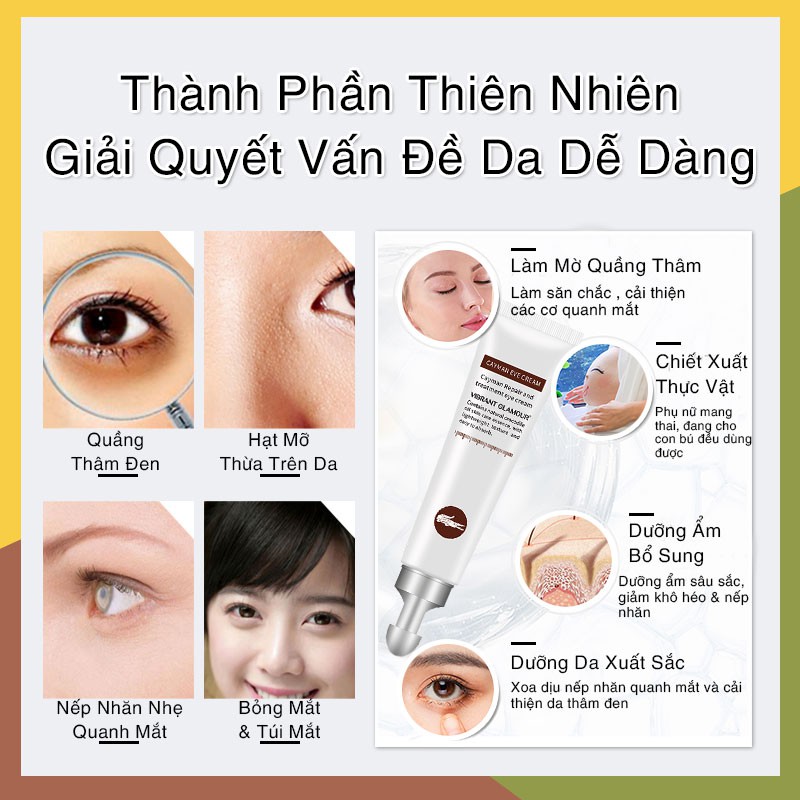 [Có Hàng Sẵn] VIBRANT GLAMOUR Kem Mắt Cá Sấu Làm Mờ Quầng Thâm Quầng Mắt Nếp Nhăn Mắt Và Dưỡng Da Quanh Vùng Mắt  20g