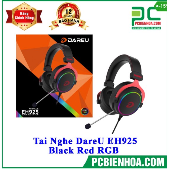 TAI NGHE DAREU EH925 BLACK RED RGB chính hãng Mai Hoàng | BigBuy360 - bigbuy360.vn