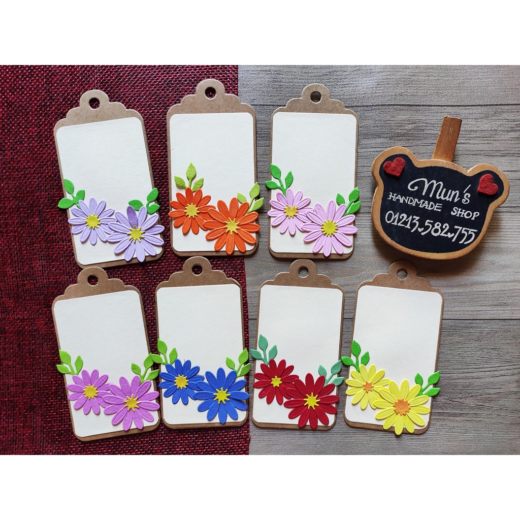 23 mẫu Tag thông điệp / Bookmark handmade dạng treo, kẹp đánh dấu sách - Tặng kèm dây thừng