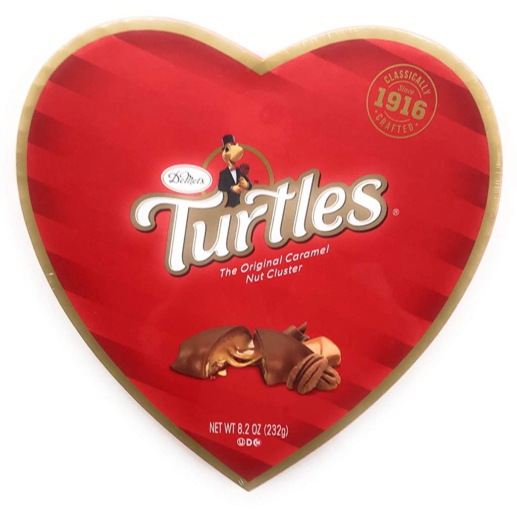 Socola Mỹ DeMet’s Turtles The Original Caramel Nut Cluster Heart 183G