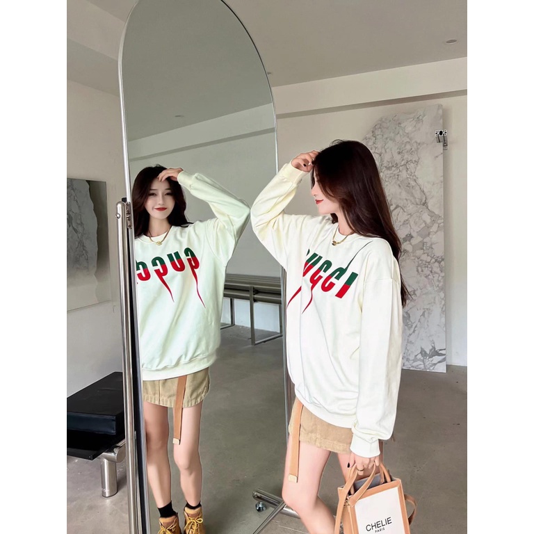 (HCM) ÁO NỈ CỔ TRÒN - FORM RỘNG - LOGGO THƯƠNG HIỆU , SIÊU XỊN - HOTTREND PHONG CÁCH HÀN QUỐC CHO CÁC CHỊ EM KME FASHION