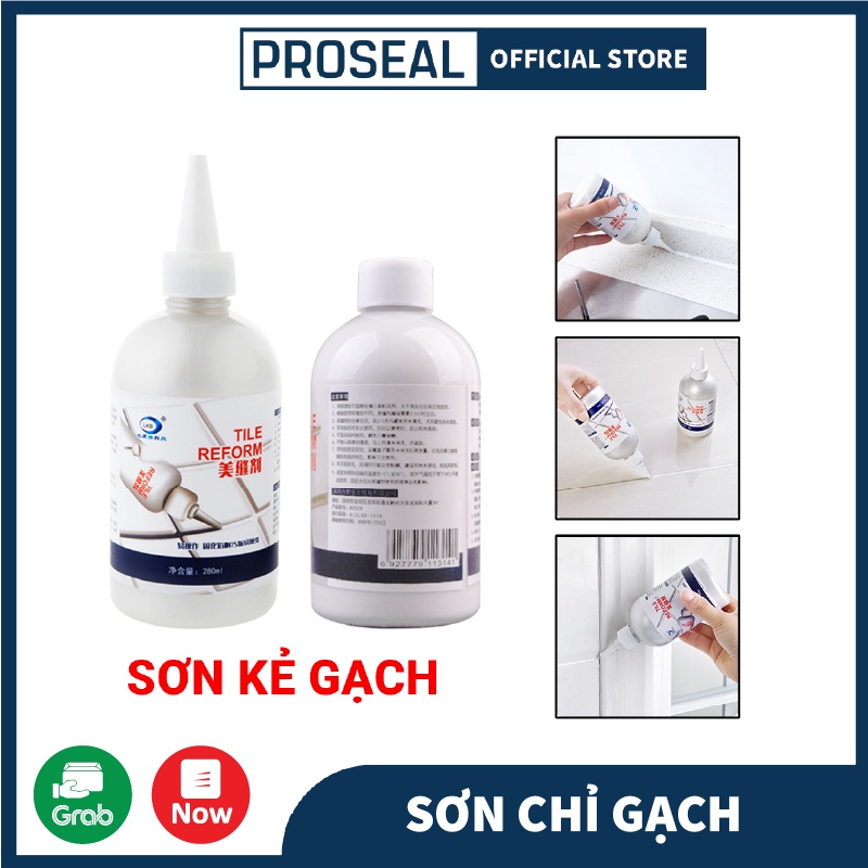 Chai Sơn Kẻ Chỉ PROSEAL Làm Trắng Mạch Gạch Sàn Nhà Keo Kẻ Vạch Đa Năng Tile Reform 280ml