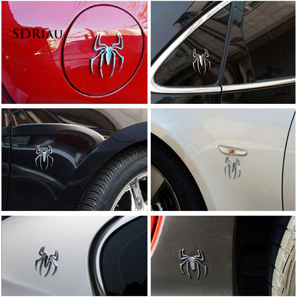 Miếng dán trang trí xe hơi hình con nhện bằng kim loại tùy chọn màu sắc