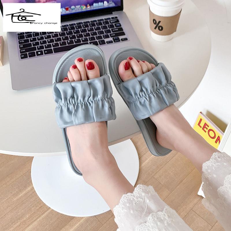 Dép Sandal Đế Phẳng Chống Trượt Màu Sắc Đơn Giản Thời Trang Mùa Hè Dành Cho Nữ