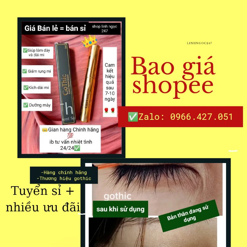[ 🎀CAM KẾT CHÍNH HÃNG hiệu quả 100% ] - Dưỡng mi Gothic -  Dưỡng mi + mày dài
