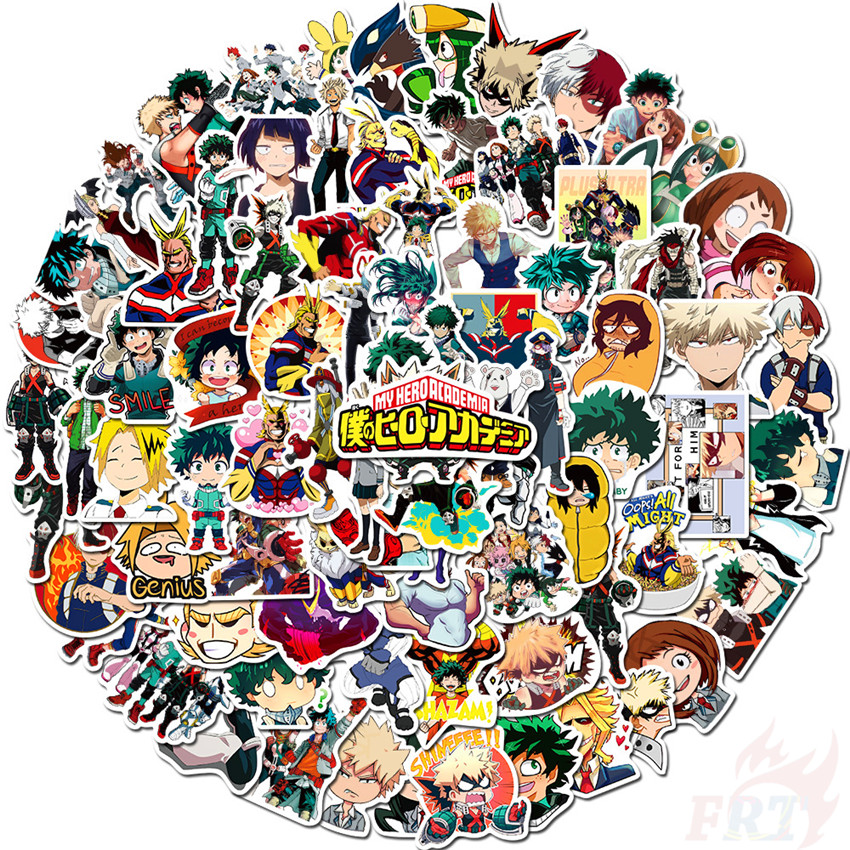 100Pcs/Set ❉ My Hero Academia Series 03 Anime Cartoon Stickers ❉ Midoriya Izuku Bakugou Katsuki Todoroki Shoto DIY Fashion Mixed Waterproof Doodle Decals Stickers