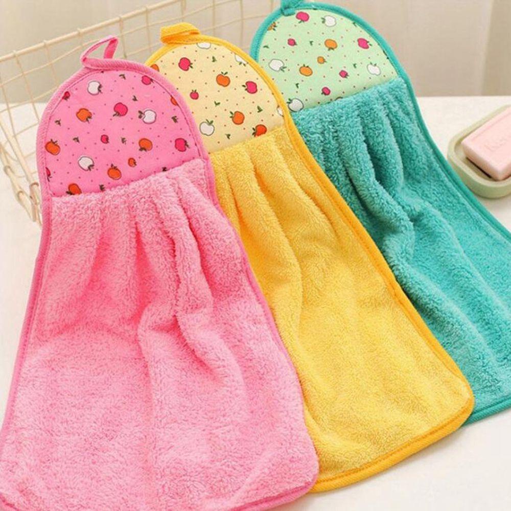 Khăn Lau Tay Vải Sợi Nhỏ Mềm Mại Có Móc Treo Cho Nhà Bếp Nhà Tắm