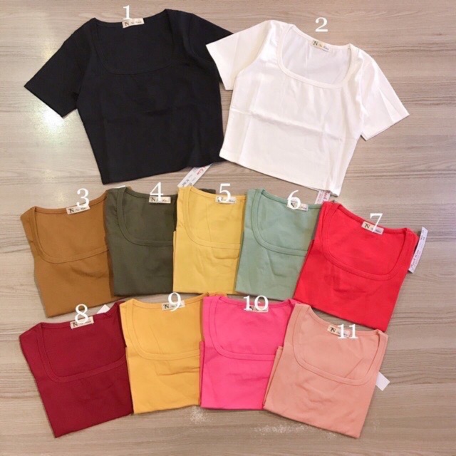 Áo Croptop Cổ Vuông( Thun Đẹp)