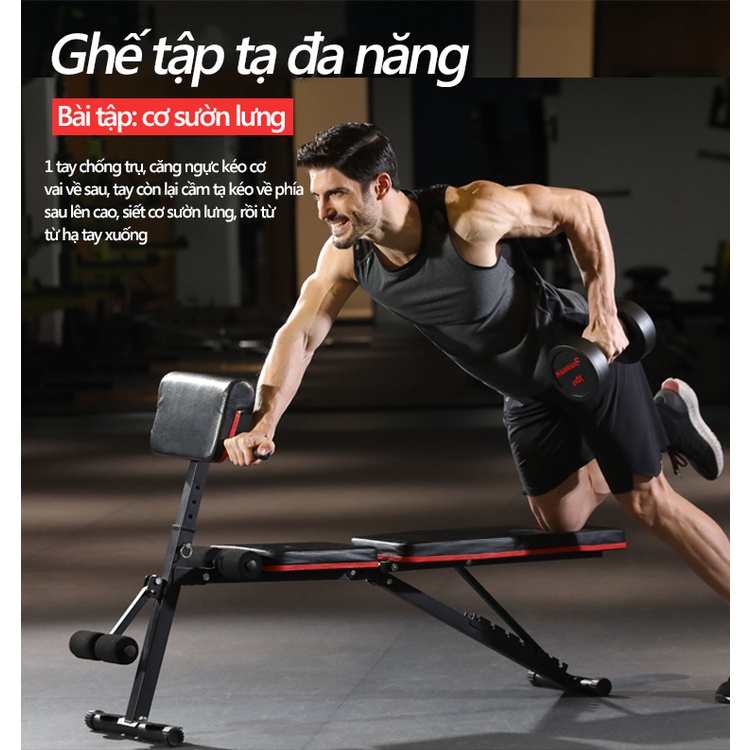 SP5001ghế tập gym tập tạ 4 trong1có thể gấp gọn đa chức năng dùng tại nhà ghế băng tập thể thao dụng cụ thể hình tạ đẩy