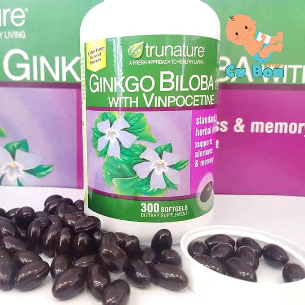 viên uống Bổ não Trunature gingko biloba with vinocetine 120mg của Mỹ 340 viên