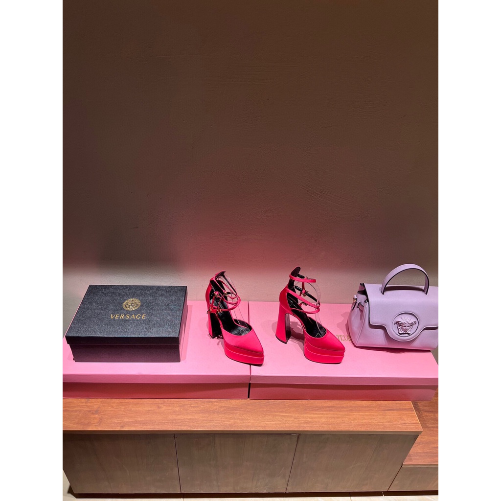 Giày cao gót nữ da thật thời trang cao cấp Versace phong cách quyến rũ, thu hút