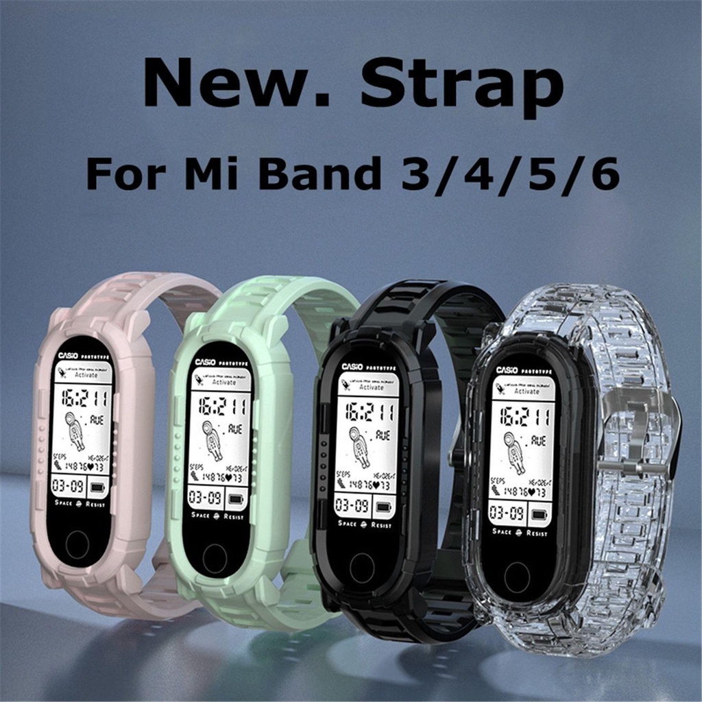 Dây Đeo Thay Thế Bằng Silicone Chống Trượt Cho Xiaomi Mi Band 6 5 4 3