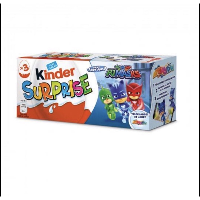 Lốc 3 trứng Kinder Surpries Pháp PJ Mask