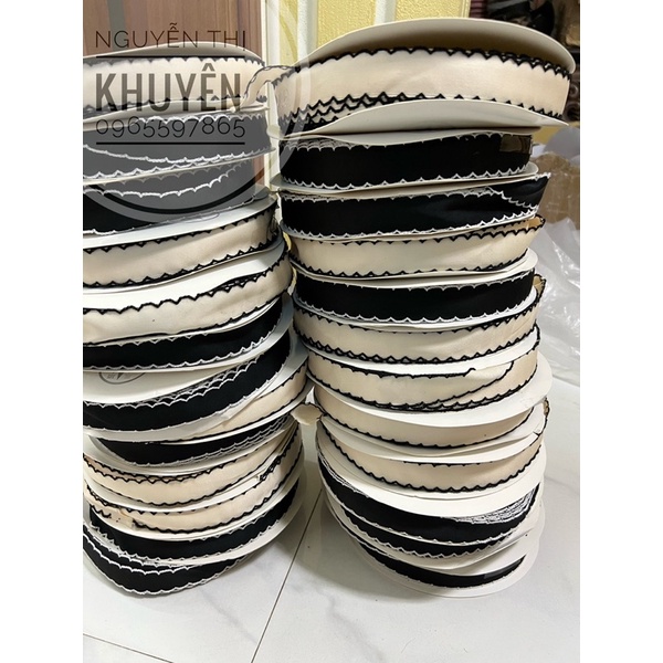 Ruy băng  lụa mờ viền  sóng 25mm