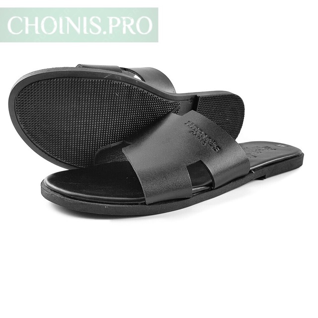Dép da nam chữ H đế cao su sản xuất tại Xưở