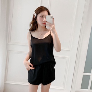 Bộ đồ nữ mặc nhà sát nách mặc nhà vải lụa satin mềm mịn cao cấp