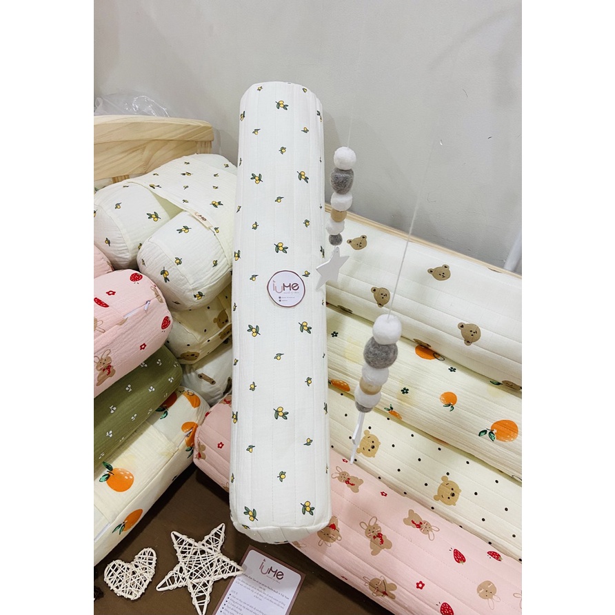 Bộ sản phẩm xô muslin cao cấp Iume Kids họa tiết Oliu, chất xô Muslin nhẹ, thoáng, thấm hút nhanh, không gây kích ứng da