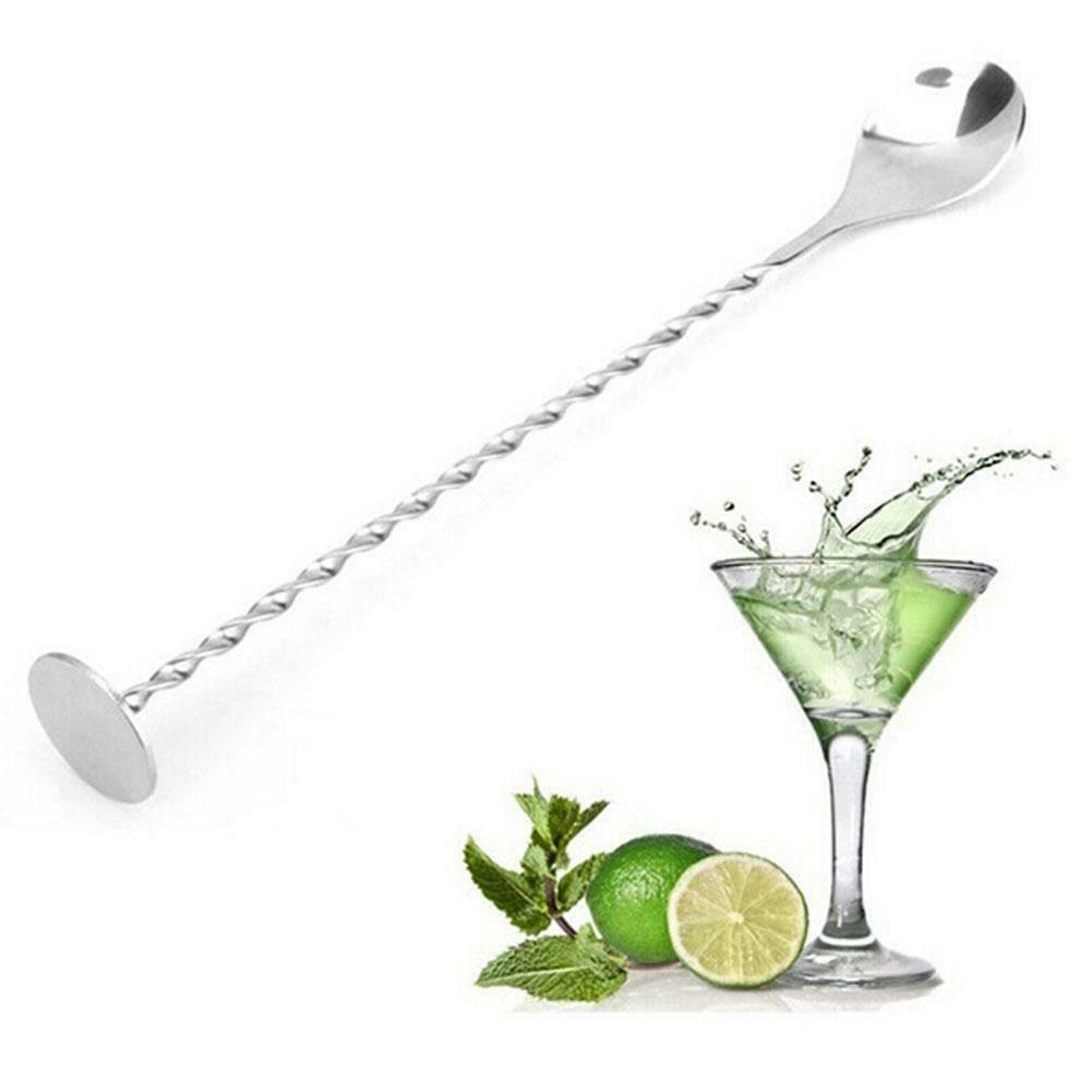 1Pc Cocktail Drink Mixer Steel Twisted Bartenders Bar Stirrer Us Spoon T5H3