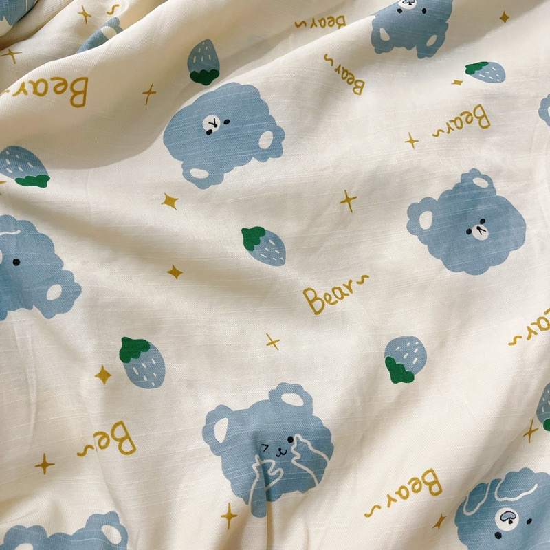 Vải đũi lạnh gấu bear mềm mát