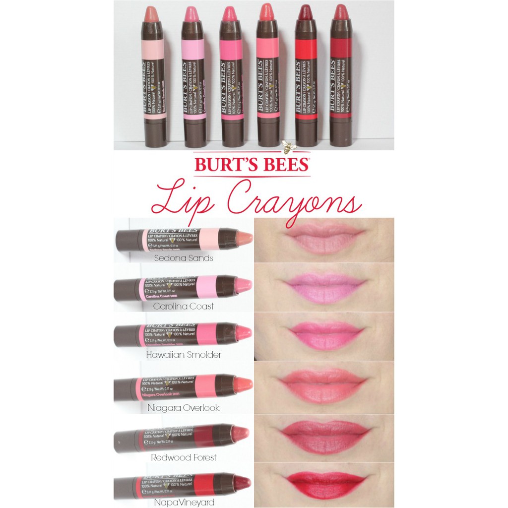 Son Bút Chì BURTS BEES Lip Crayon 100% Thiên Nhiên Burt Bee