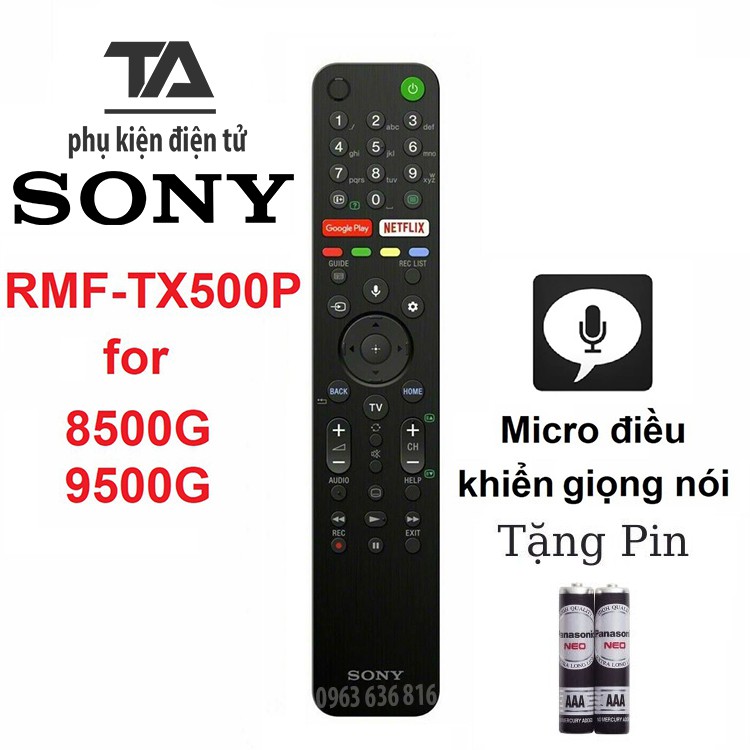 ( BH 6 tháng ) Remote Điều khiển tivi Sony giọng nói RMF-TX500P - hàng mới tặng kèm pin