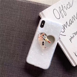[ IPHONE ] ỐP Lưng vân Đá Trắng Gương Trái Tim