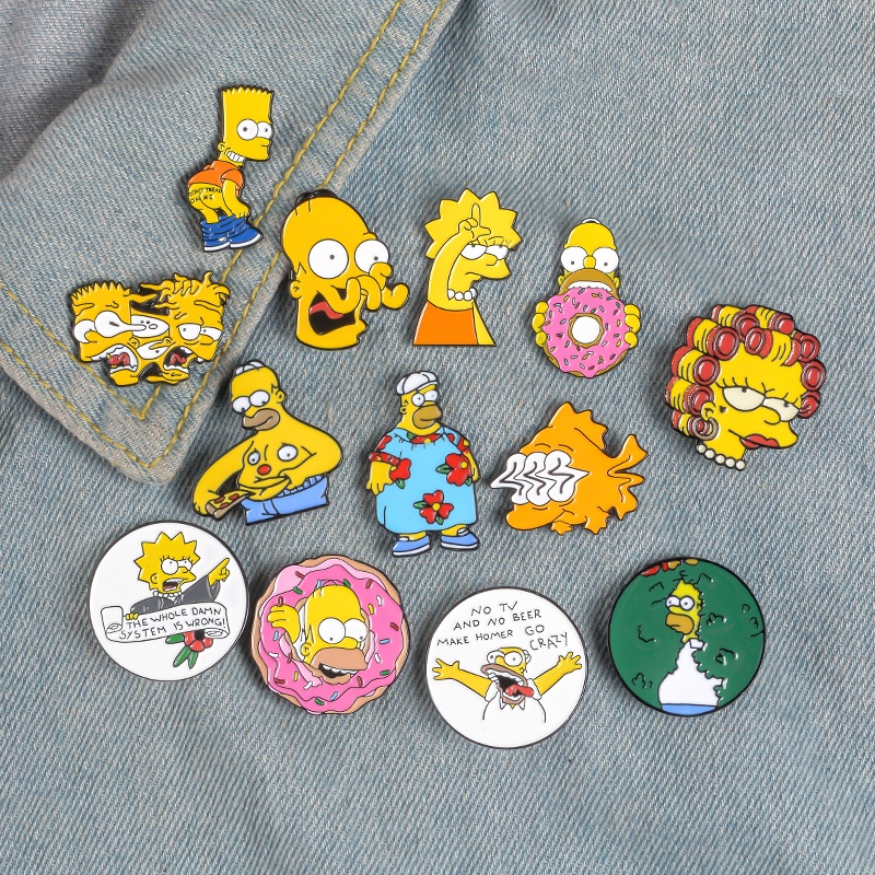 Huy Hiệu Cài Áo Hình Simpsons Hoạt Hình Ngộ Nghĩnh