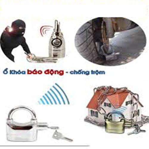 Ổ khóa báo động chống trộm CT02, Ổ khóa chống cắt , Khóa càng xe máy, Khóa cửa an toàn cao cấp có chuông báo